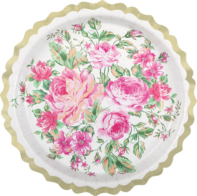 Garden Ornate Scallop 9 inch Plate 8ct