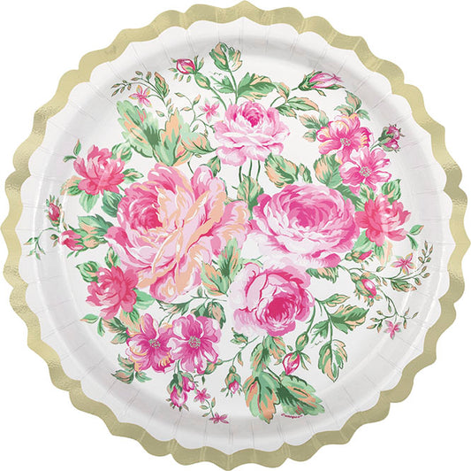 Garden Ornate Scallop 9 inch Plate 8ct