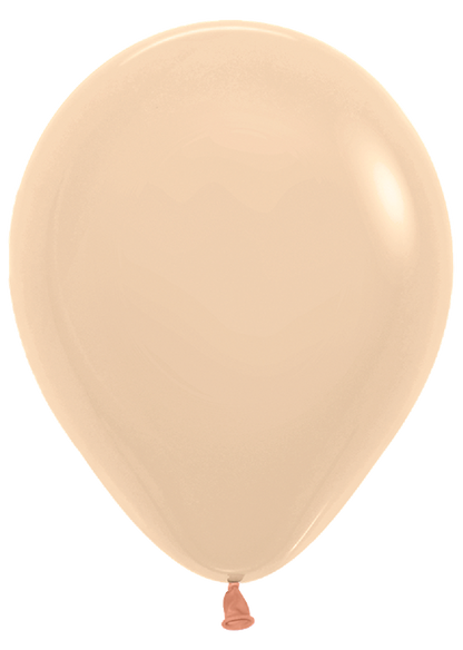 5-inch pastel matte peach latex balloon with a smooth surface and rounded shape.