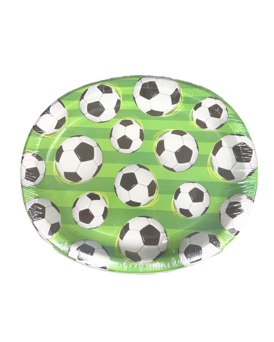 Soccer Oval Plate 8ct