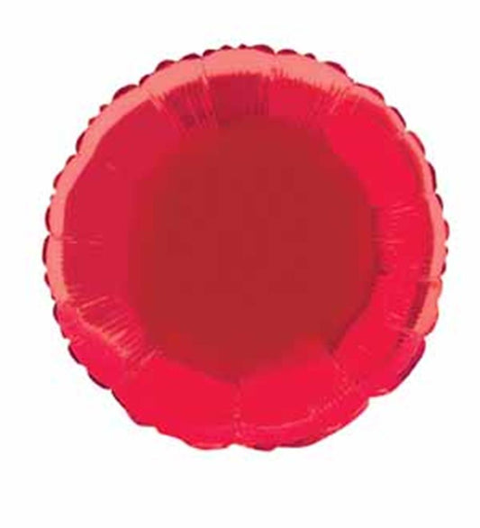 Red Solid Round Foil Balloon 18", Bulk image