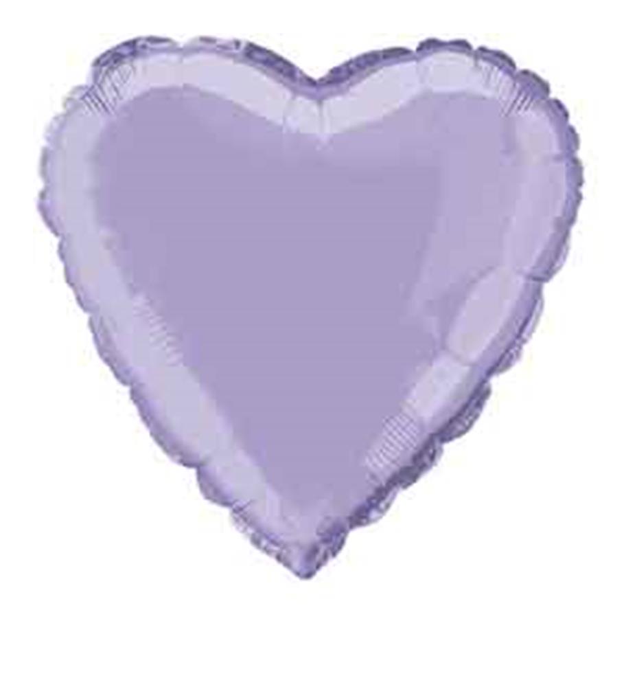 Lavender Solid Heart 18 inch Foil Balloon 1ct