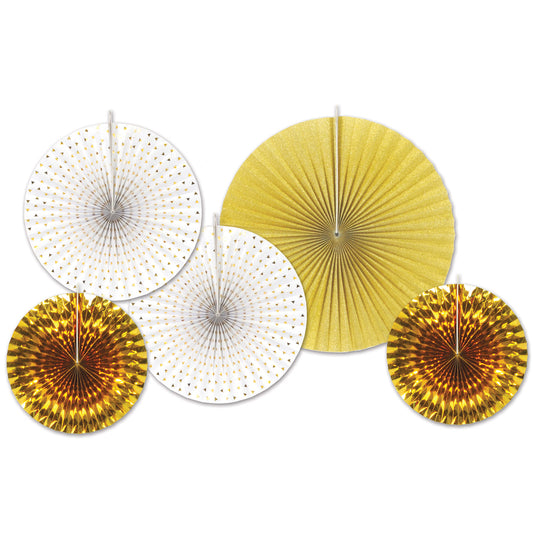 Anniversary Paper Foil Decorative Fans