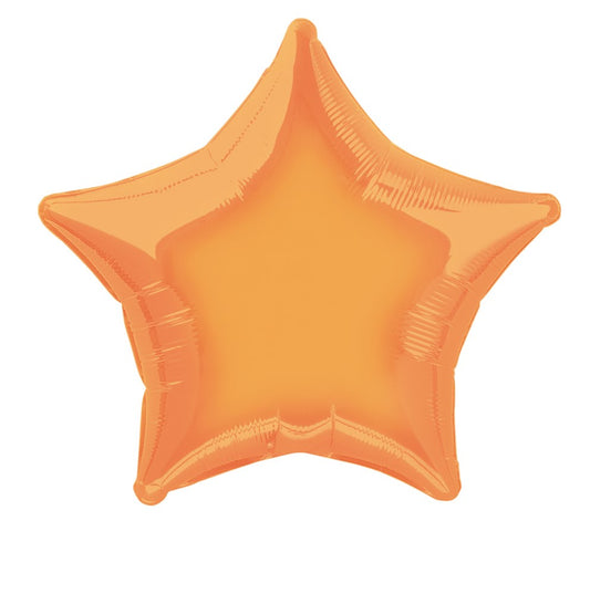 Foil Balloon 20in - Star Orange