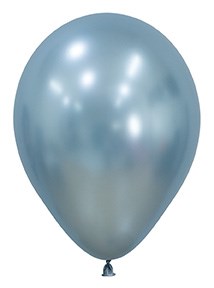 Glossy arctic blue 11-inch latex balloon with a smooth, reflective finish and rounded shape.