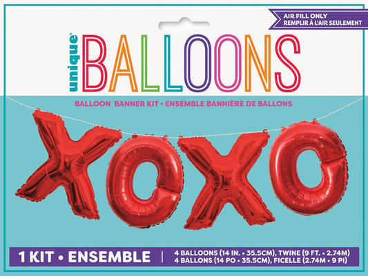 XOXO Letter Balloon Banner Kit 14 inch Red