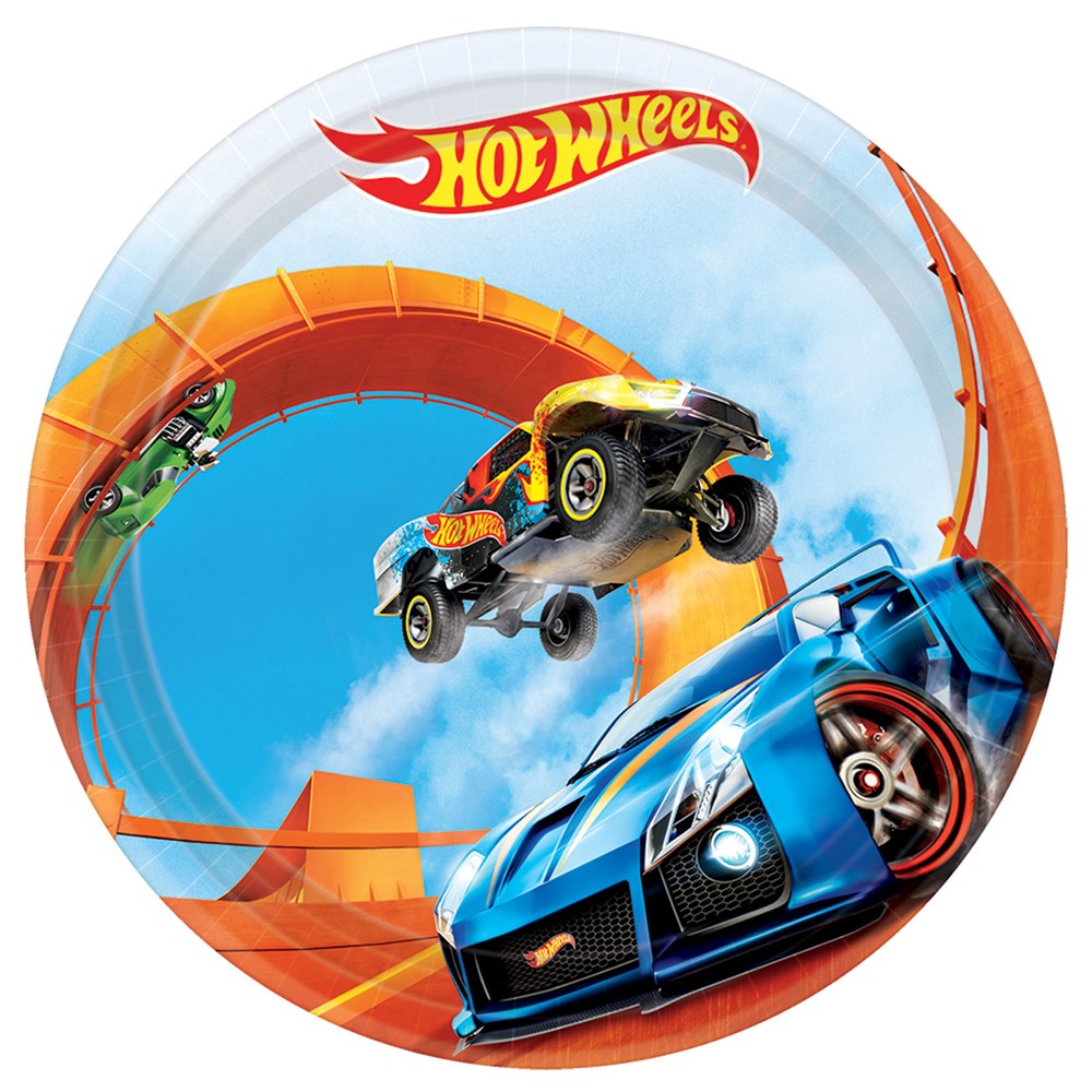 Hot Wheels Wild Racer Round Plates 7 inch 8ct