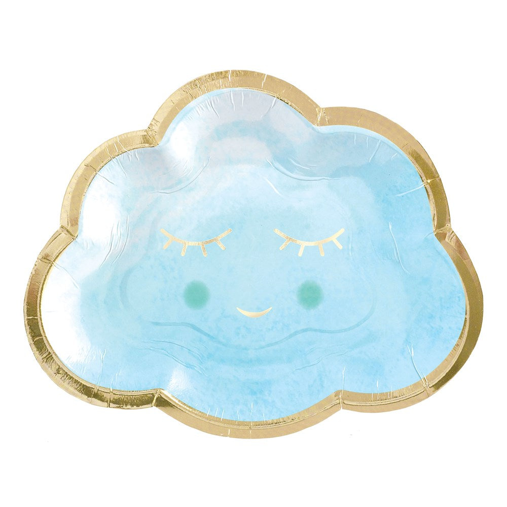 Oh Baby Boy Metallic Shaped Plate 6.5 inch 8ct