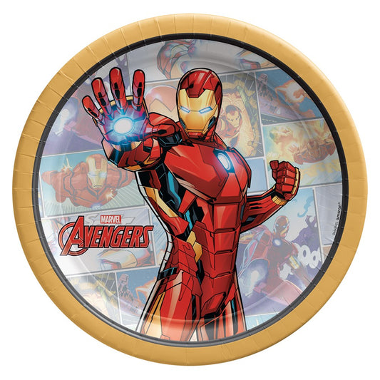 Marvel Avengers Iron Man Round Plates 7 inch 8ct