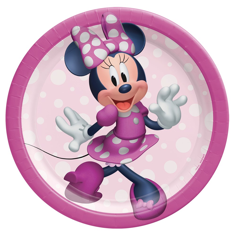 Disney Minnie Mouse Forever Round Plates 7 inch 8ct