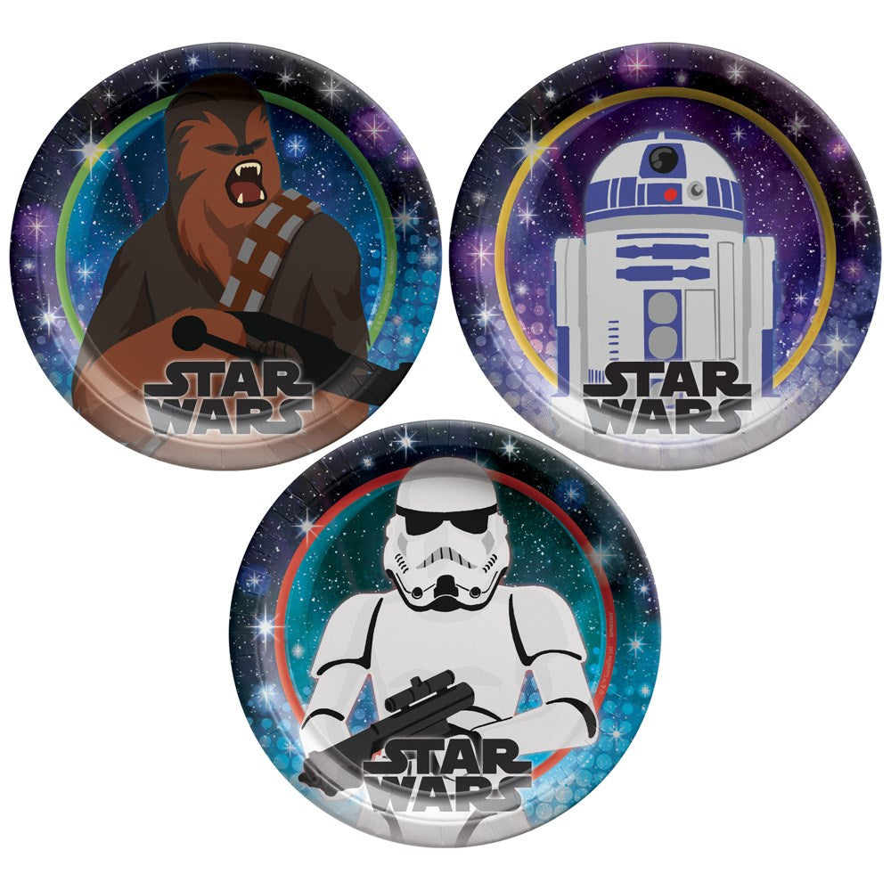 Star Wars Galaxy of Adventures Assorted Round Plate 7 inch 8ct