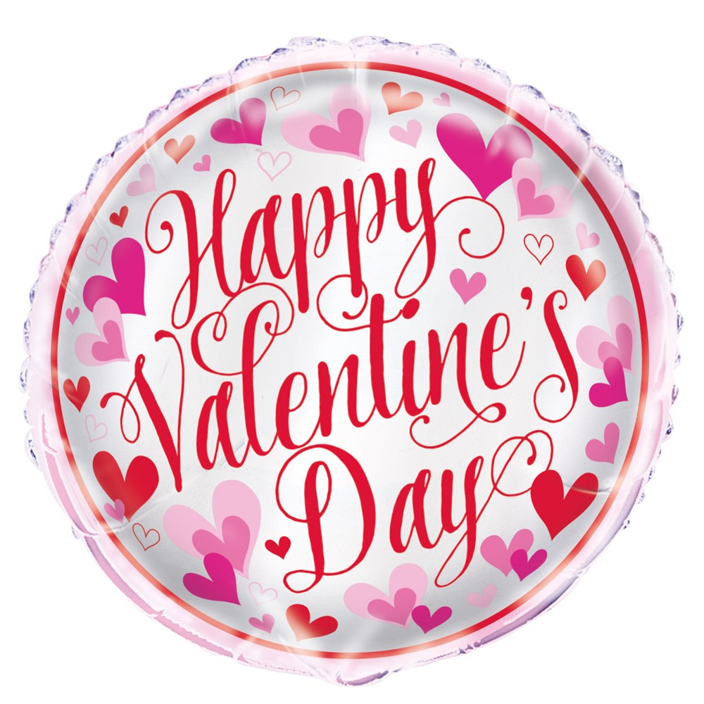 Red and Pink Hearts Valentine's Day 18 inch Round Foil Balloon