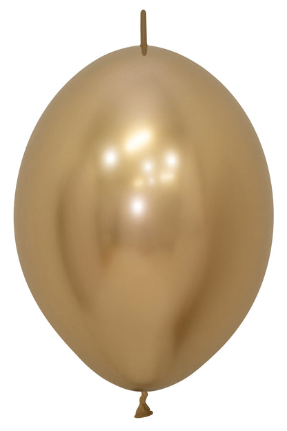 6 inch Sempertex Reflex Gold LINK-O-LOON Latex Balloons 50ct