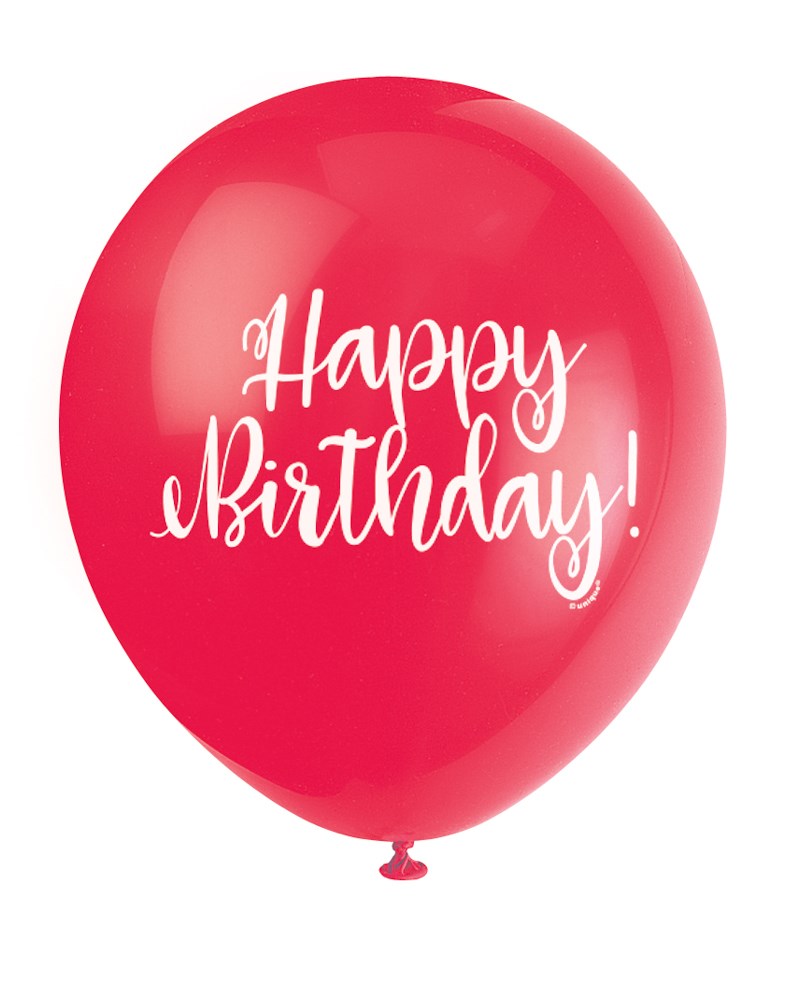 Happy Birthday 12 inch Latex Balloon 8ct