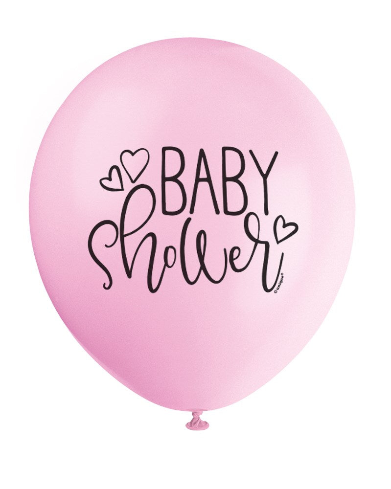 Baby Shower Globo 12in 8ct - Rosa