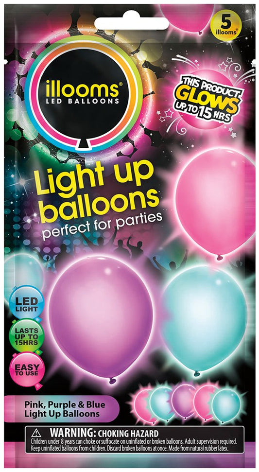 Globo LED 5ct - Celeste-Rosa-Morado