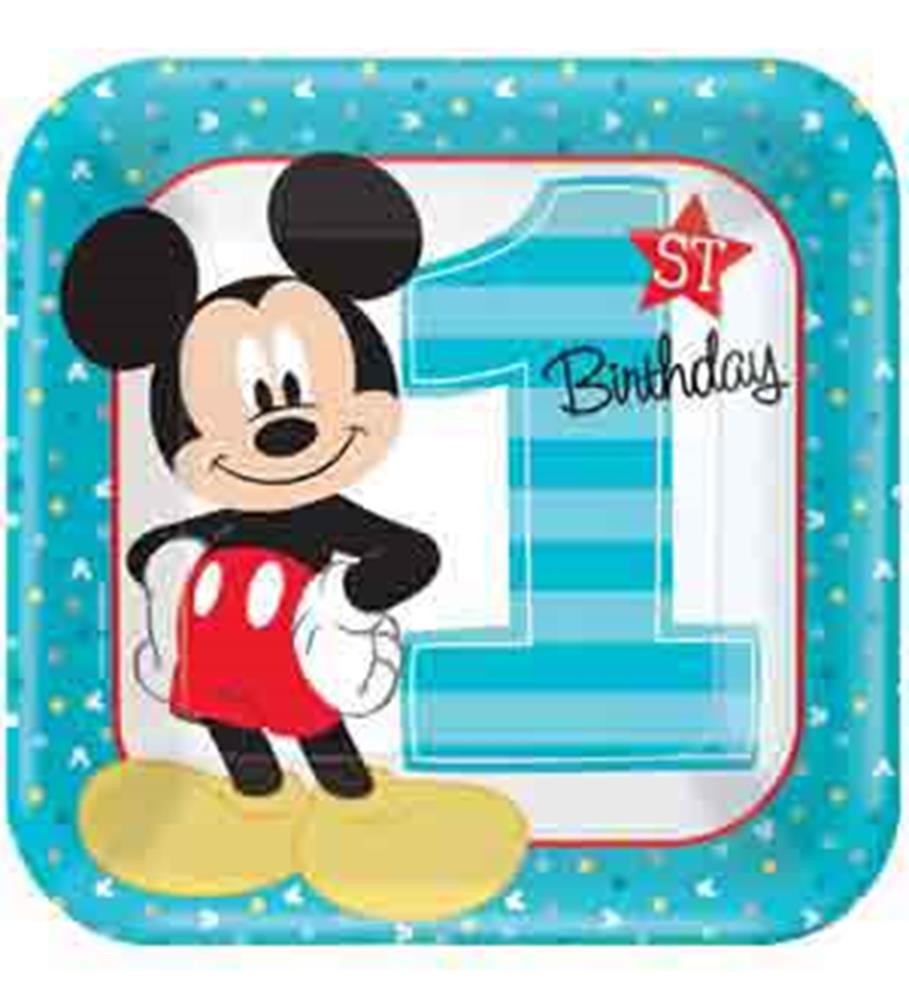 Mickey Fun To Be One Plate (L) 8ct