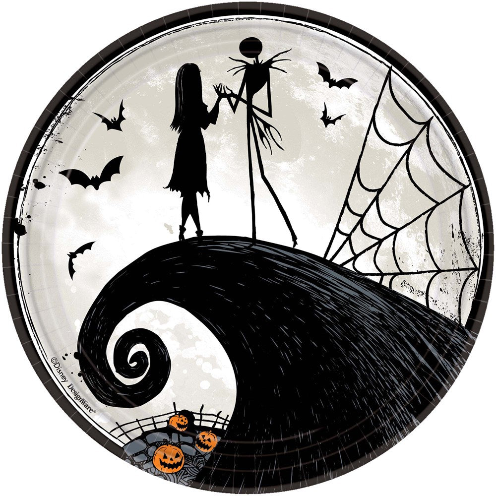 Disney Tim Burtons Nightmare Before Christmas Round Plates 9 inch 8ct