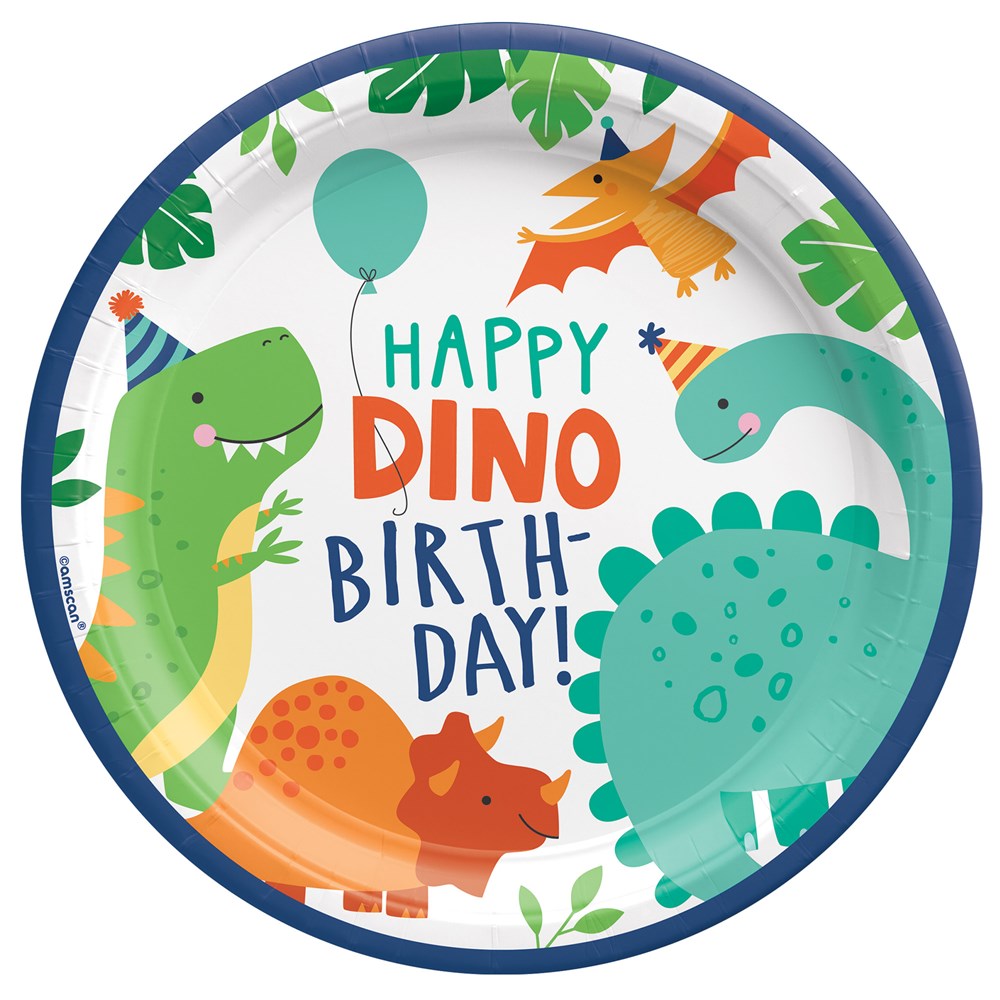 Dino-Mite Party Round Plate 9 inch 8ct