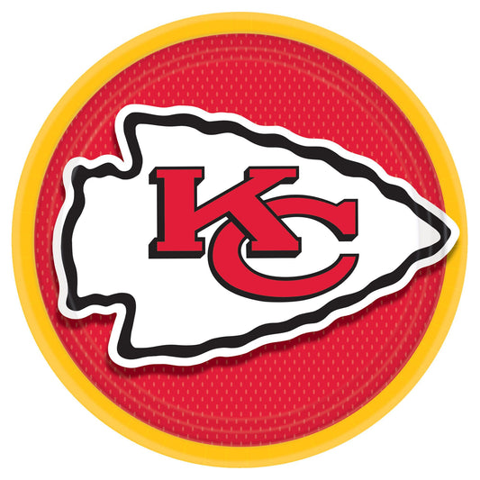 Plato de papel de 9 pulgadas de los Kansas City Chiefs