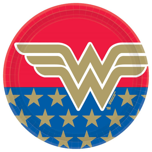 Plate 9in Rd Wonder Woman Classic 8ct