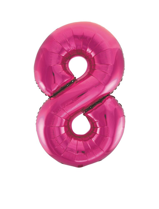 Jumbo Foil Number Balloon 34 inch Pink 8