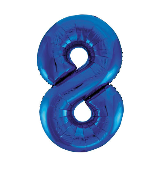 Jumbo Foil Number Balloon 34 inch Blue 8