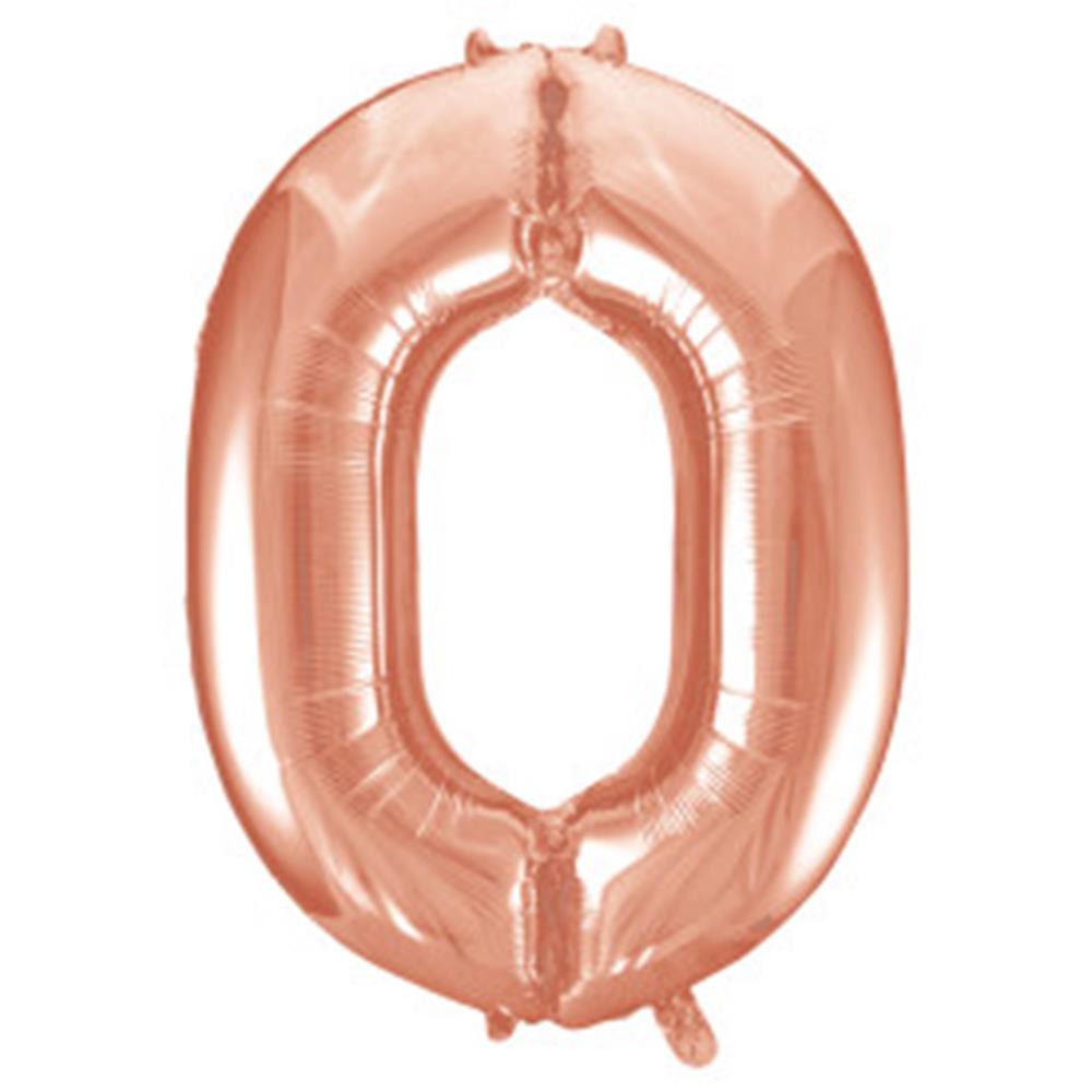 Jumbo Foil Number Balloon 34 inch Rose Gold 0