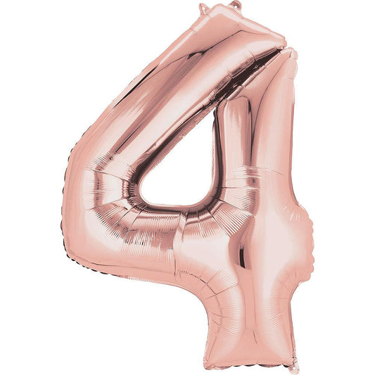 Jumbo Foil Number Balloon 34 inch Rose Gold 4