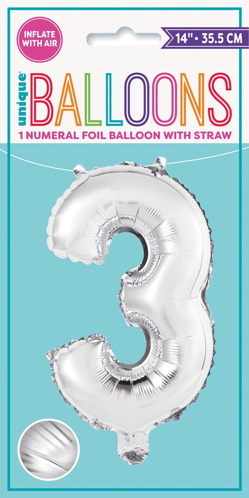 Globo Foil 14in Plata - No 3
