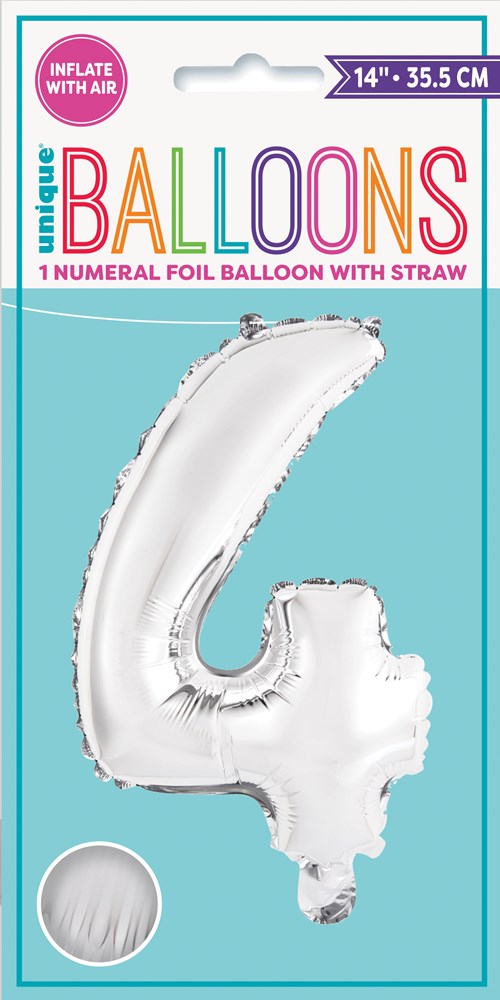 Globo Foil 14in Plata - No 4
