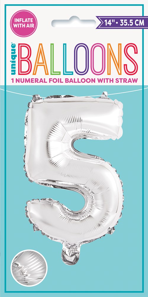 Globo Foil 14in Plata - No 5