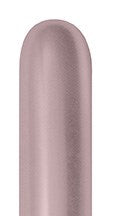 Silk pink blossom latex balloon in 260 nozzle shape with a smooth, glossy finish.