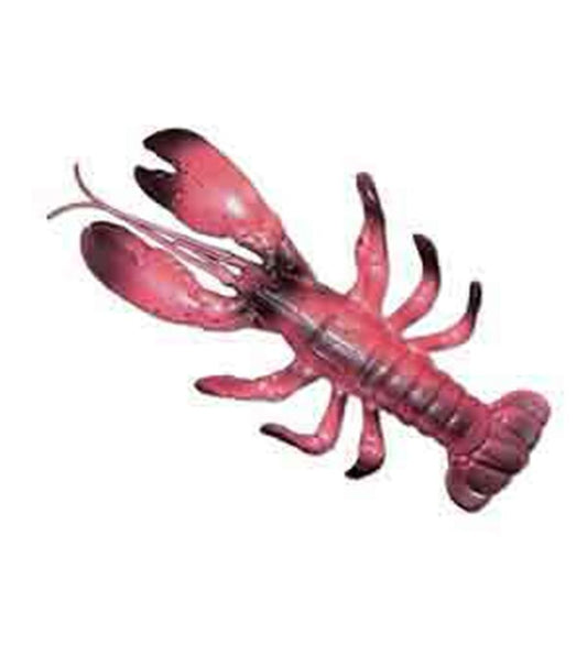 Red plastic lobster decoration with detailed claws and segmented body for party use.