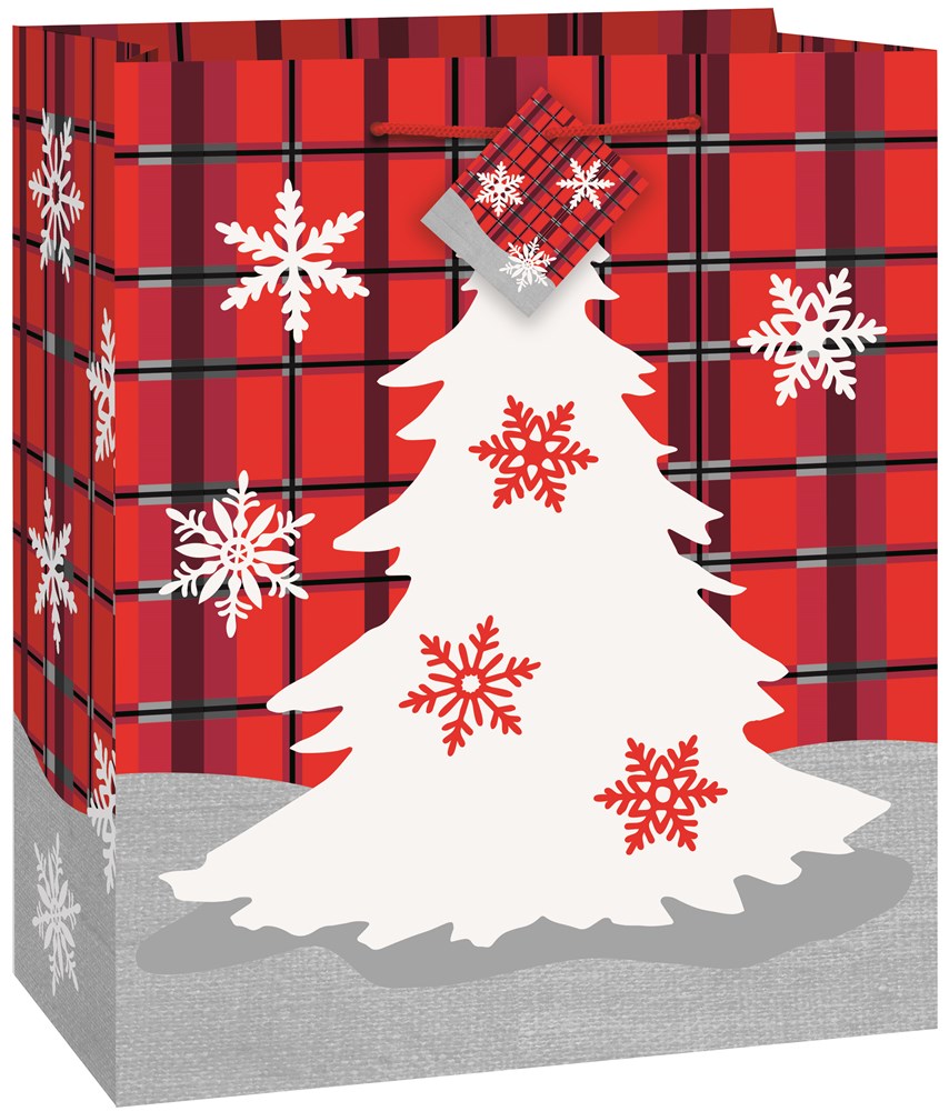 Christmas Rustic Plaid Gift Bag (M)