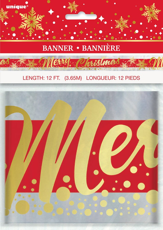 Christmas Gold Sparkle Foil Banner