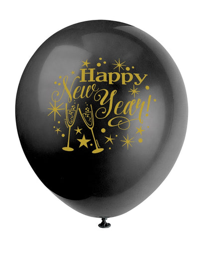 Glittering New Year 12in Balloon 8ct