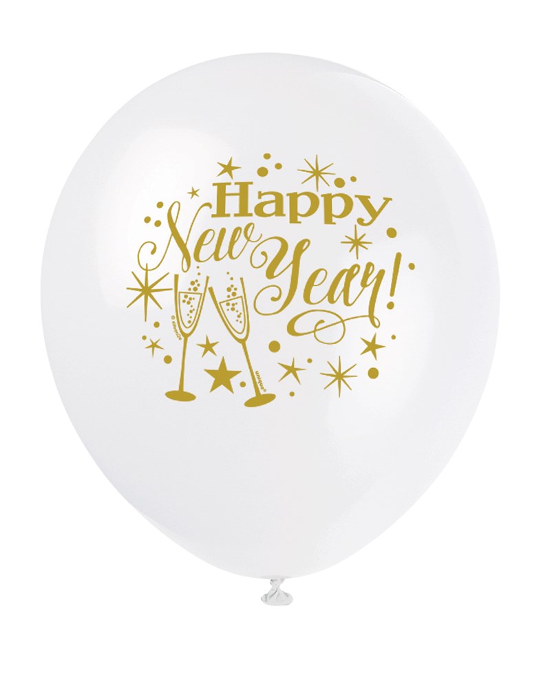 Glittering New Year 12in Balloon 8ct