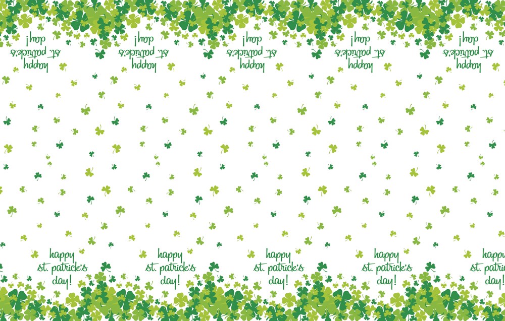 Rainbow Shamrock Plastic Tablecover 54inx84in