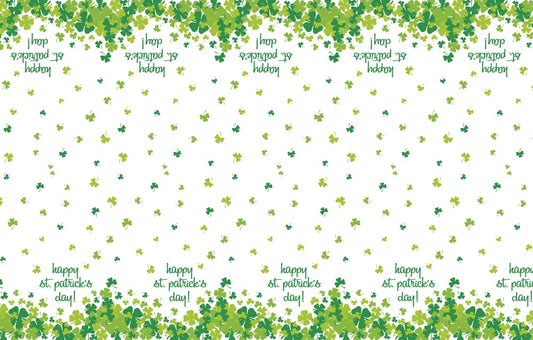 Rainbow Shamrock Plastic Tablecover 54inx84in