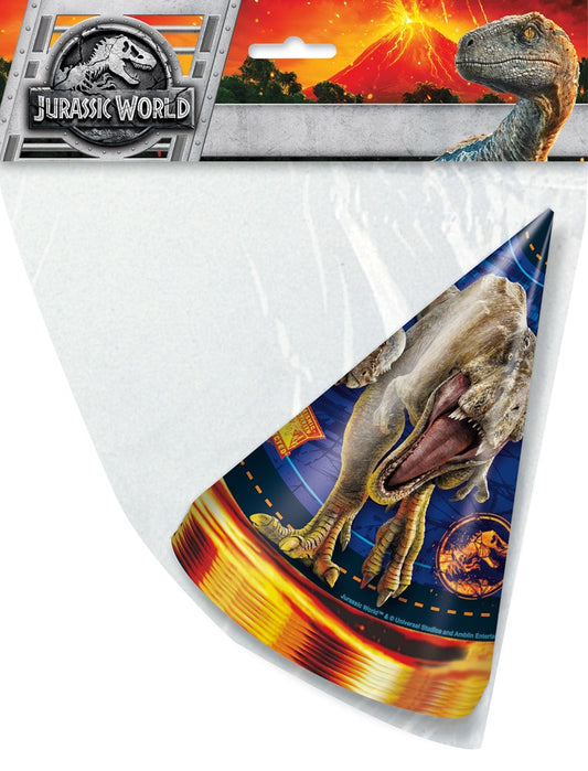 Jurassic World 2 Party Hats, 8ct