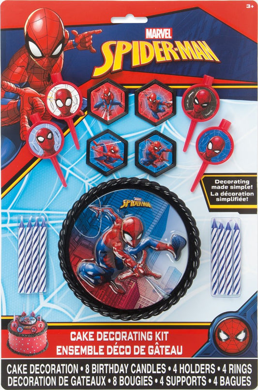 Kit de decoración para tartas de Spiderman, 17 piezas