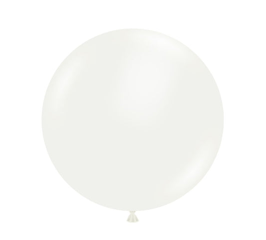 Tuftex Round Super Jumbo 60in White Latex Balloon 1ct