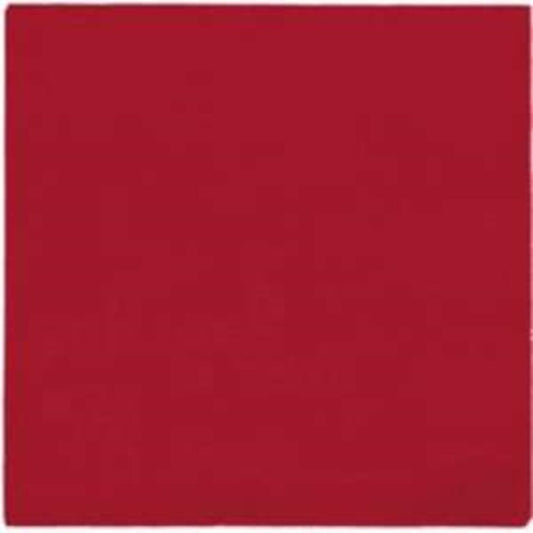 Bright apple red square napkin with smooth texture.