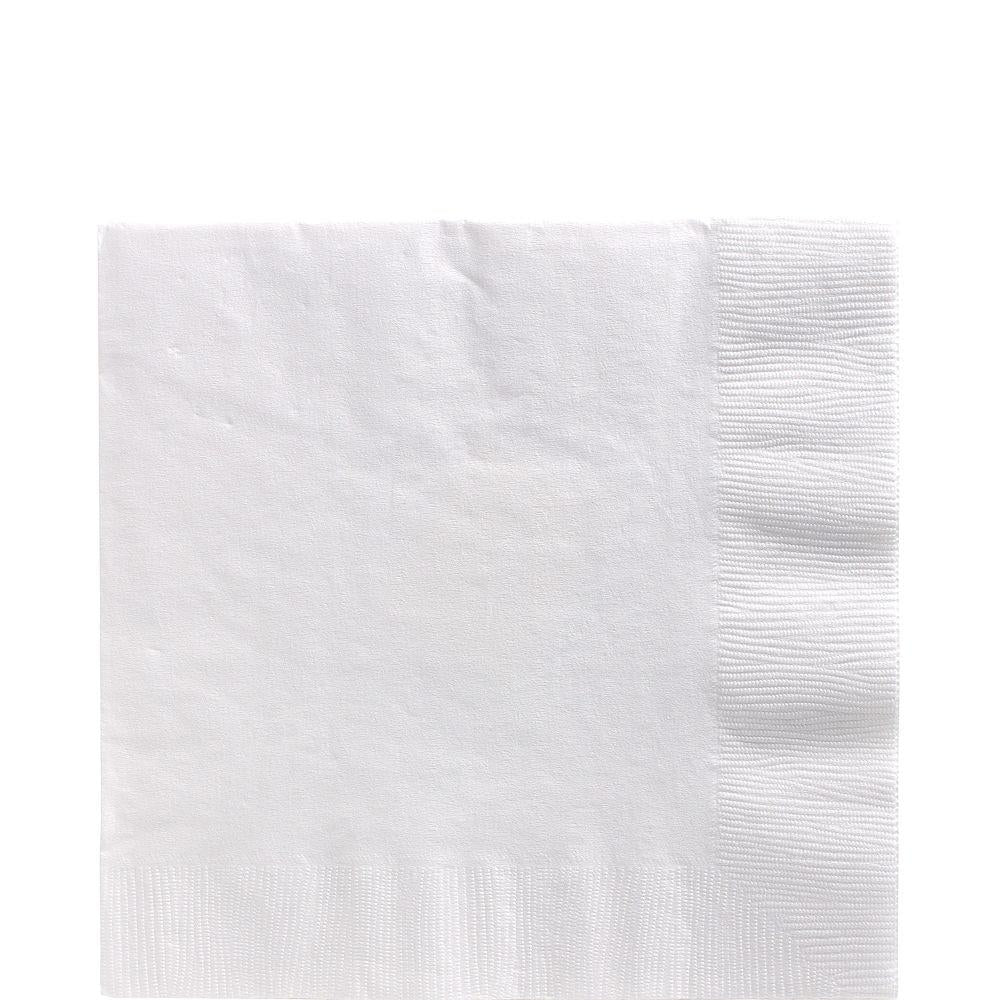 White square 2-ply paper napkin with textured edges.