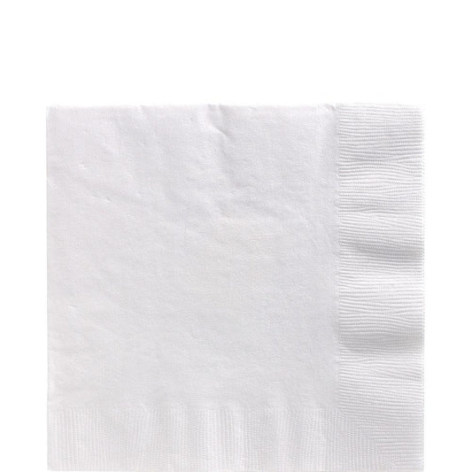 White square 2-ply paper napkin with textured edges.