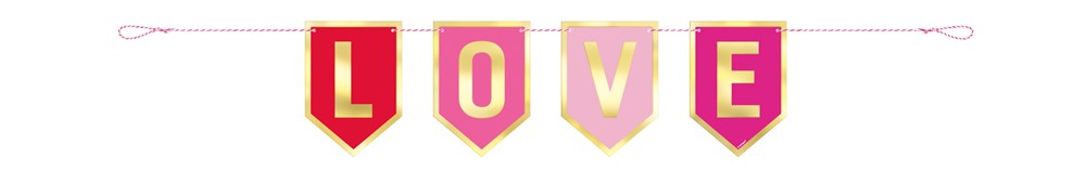 Valentines Love Foil Pennant Banner 3ft