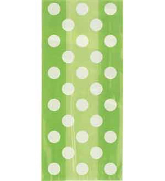 Lime Green Dots Cello Bag 20ct