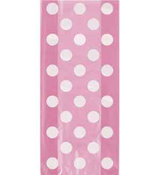 Hot Pink Dots Cellophane Bags, 20ct