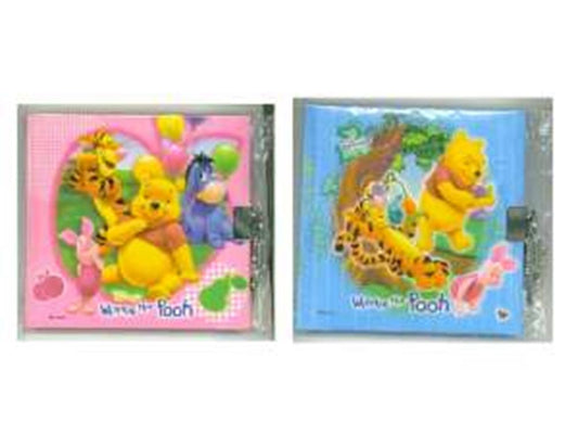 Two silver champagne flute charms shaped like Disney characters Pooh and friends, colorful packaging included.